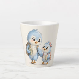 Kleine Blaue Vogel Bruder Schwester Latte Tasse
