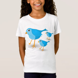 Kleine blaue Vogel-niedlicher Mädchen-oder Kinder T-Shirt
