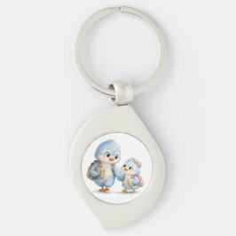 Kleine Blaue Vögel Premium-Schlüsselanhänger Schlüsselanhänger