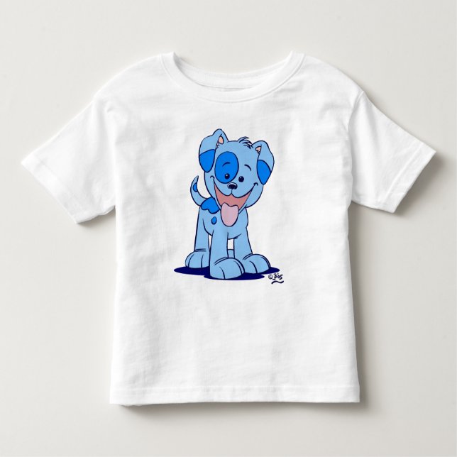 Kleine, blaue Welpenkinder T - Shirt (Vorderseite)