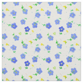 Kleine blaue Wildblumen-Englisch-Land-Wasserfarbe Stoff
