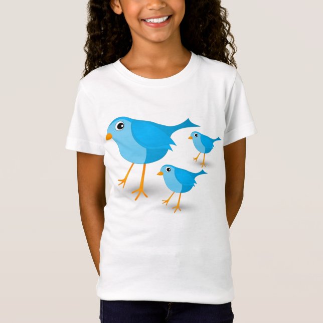 Kleine Blauvögel Niedliche Mädchen oder Kinder T - T-Shirt (Vorderseite)