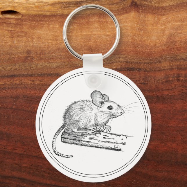 Kleine Bleistiftmaus Schlüsselanhänger (Rückseite)