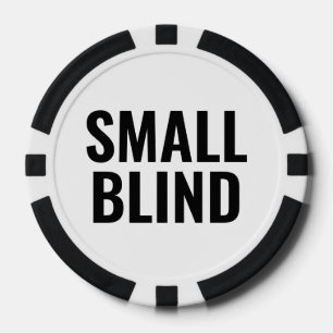 Kleine Blind Simple Schwarz-Weiß-Text Pokerchips