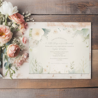 Kleine Blossom Illustrierte Blume Kinderdusche Einladung