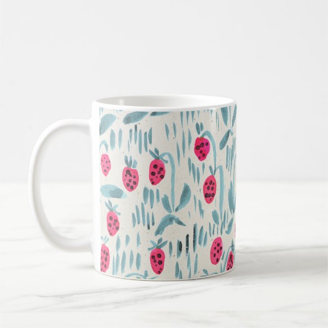 Kleine Blume: Aquarell Nahtlos Kaffeetasse (Links)