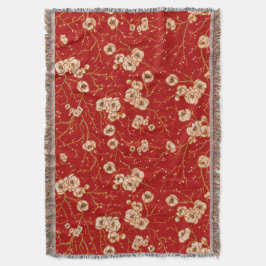 Kleine Blume auf rotem Muster Decke