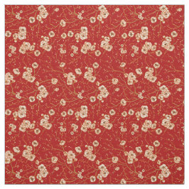 Kleine Blume auf rotem Muster Stoff