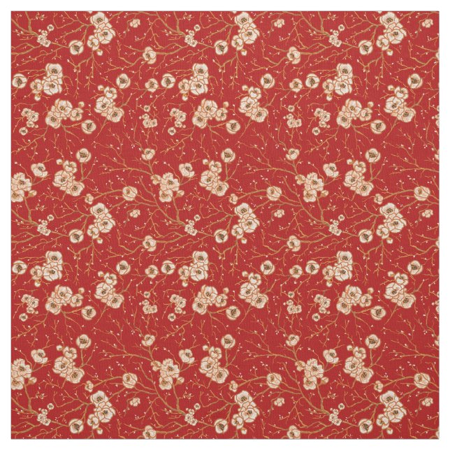 Kleine Blume auf rotem Muster Stoff (Muster)