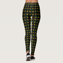 Kleine Blume aus schwarzem Glas Leggings