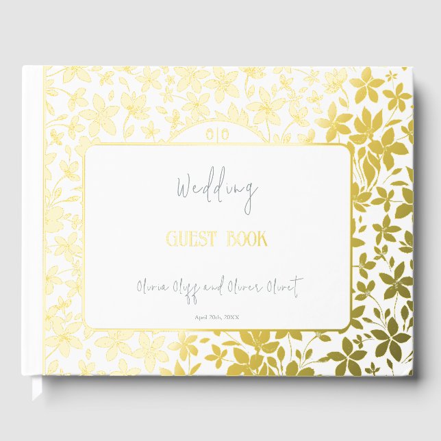 Kleine Blume Foil Wedding Gästebuch (Vorderseite)