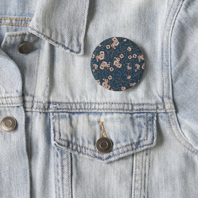 Kleine Blume hellblaues Muster Button (Beispiel)