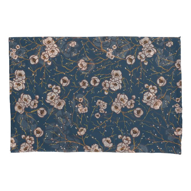 Kleine Blume hellblaues Muster Kissenbezug (Vorderseite-Links)