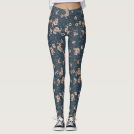 Kleine Blume hellblaues Muster Leggings