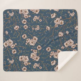 Kleine Blume hellblaues Muster Sherpadecke