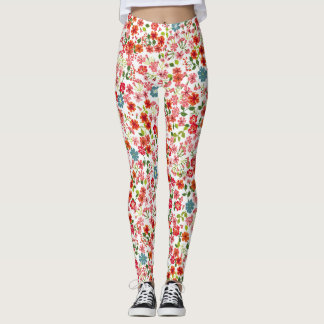 Kleine Blume, im Stile von calico nahtloser Backgr Leggings