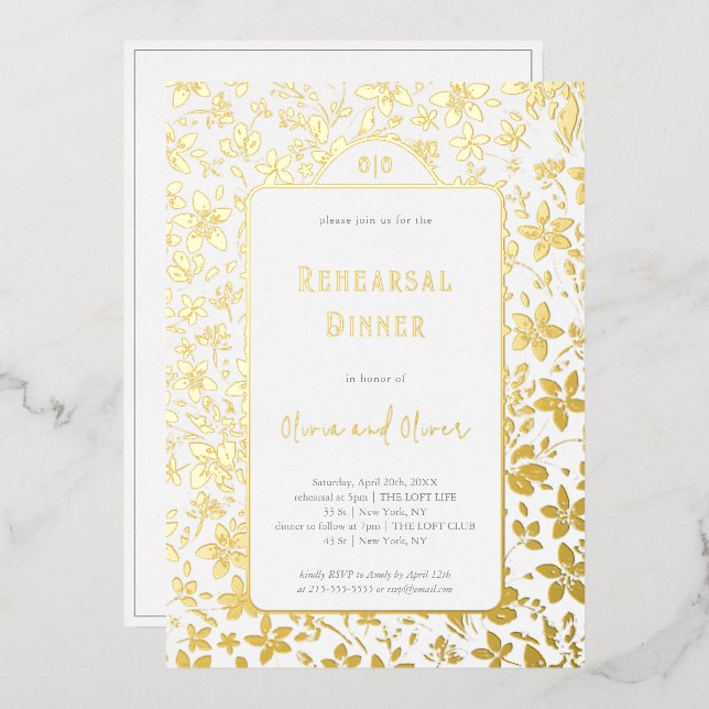 Kleine Blume Probe Abendessen Folieneinladung (Vorderseite/Rückseite)