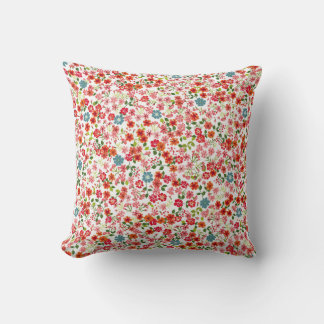 Kleine Blumen, Calico-Stil nahtloser Hintergrund Kissen