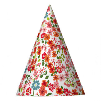 Kleine Blumen, Calico-Stil nahtloser Hintergrund Partyhütchen