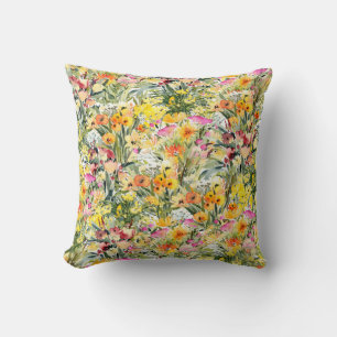 Kleine Blumenfeld: Helle Wasserfarbe. Kissen