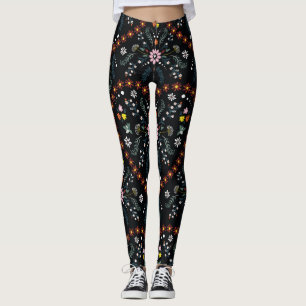 Kleine Blumenherz: fantasievolle Nahtlosigkeit. Leggings