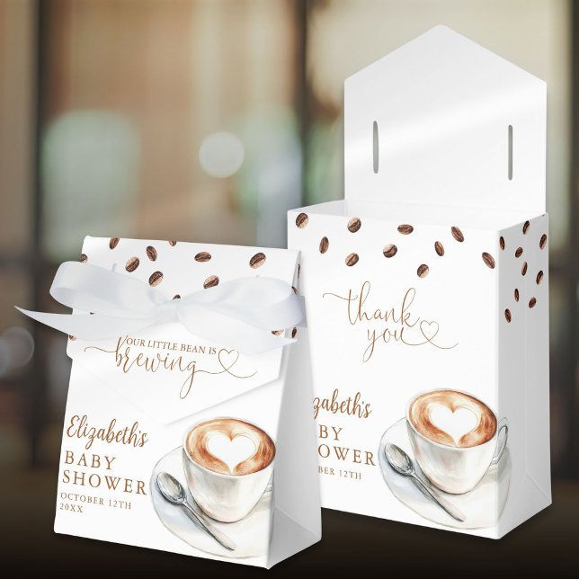 Kleine Bohne Braut Baby Shower Kaffeethema Geschenkschachtel (Little Bean Is Brewing Coffee Theme Baby Shower Favor Boxes)