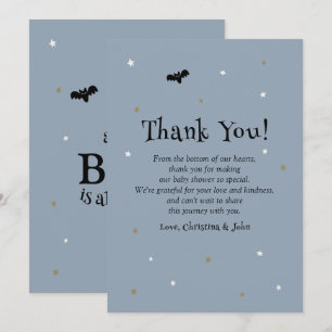 Kleine Boo Blue Halloween-Geist Baby Shower Dankeskarte
