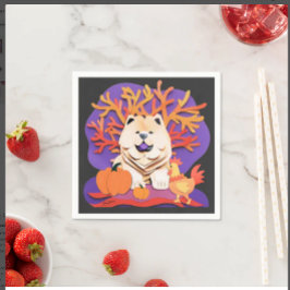 KLEINE BOO Creme Chow Serviette