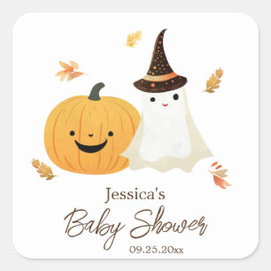 Kleine Boo Halloween-Baby-Party Quadratischer Aufkleber