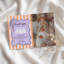 Kleine Boo Halloween-Baby-Shower-Dankeskarten
