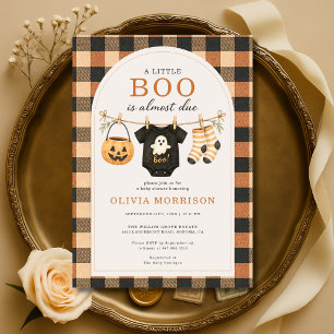 Kleine Boo Halloween Gingham Baby Shower Einladung