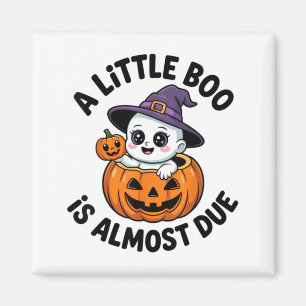 Kleine Boo ist fast fällig Süße Halloween-Schwange Magnet