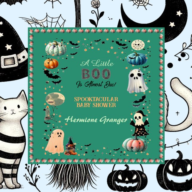 Kleine BOO ist wegen Ghost Pumpkin Spooky Baby Dus Serviette (Little BOO Is Due Ghost Pumpkin Spooky Baby Shower Napkins)