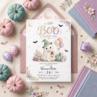 Kleine Boo kommt bald Pinke Geister-Baby-Party Einladung