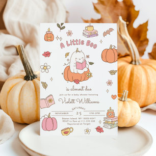 Kleine Boo Retro Pink Fall Baby Dusche Einladung