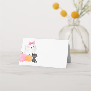 Kleine Boo rosa gruselige Babyparty Dankeschön Platzkarte