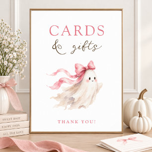 Kleine Boo Rosa Schleife Baby Shower Karten Gesche Poster
