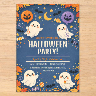 Kleine Boo Süße Geister Halloween-Party Acryleinladungen