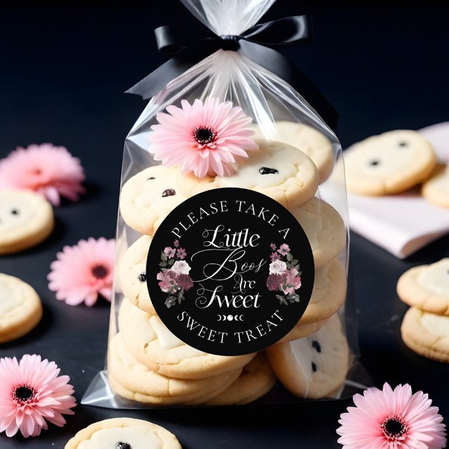 Kleine Boos sind süße gotische Wasserfarben Floral Runder Aufkleber (Little Boos Are Sweet Gothic Watercolor Florals Classic Round Sticker)