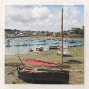 Kleine Boote Ploumanac'H, Frankreich Glasuntersetzer