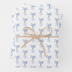 Kleine Bow Blue Coquette Shower-Geschenkverpackung Geschenkpapier Set