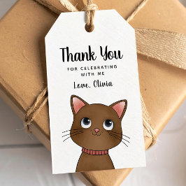 Kleine braune Katze Danke Geschenkanhänger