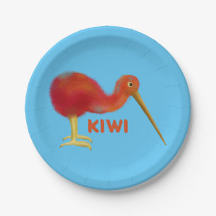 Kleine braune Kiwi Pappteller