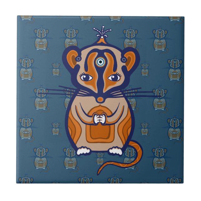 Kleine Braune Maus Fliese (Vorderseite)