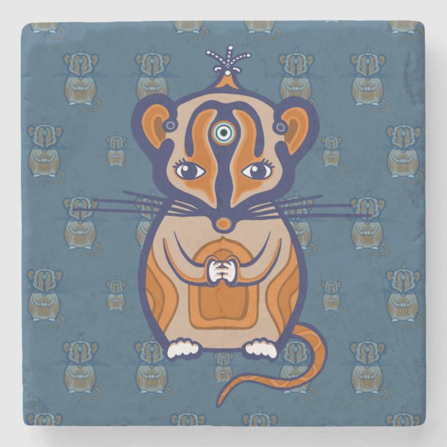 Kleine Braune Maus Steinuntersetzer (Vorderseite)
