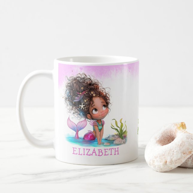 Kleine braune Meerjungfrau Tasse (Mit Donut)