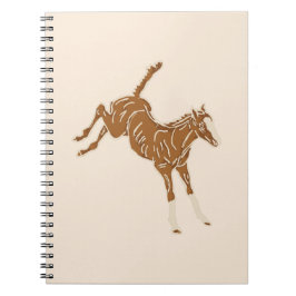 Kleine braune Pferde - auf Lachsrosa. Notizblock