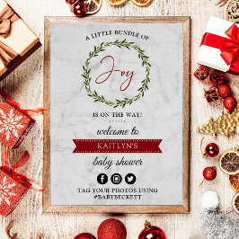 Kleine Broschüre mit der Weihnachtsdusche Begrüßun Poster