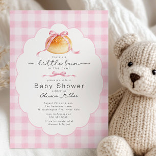 Kleine Brötchen im Ofen Baby Shower Einladung