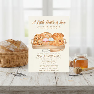 Kleine Brötchen im Ofen Bäckerei Baby Shower Einladung